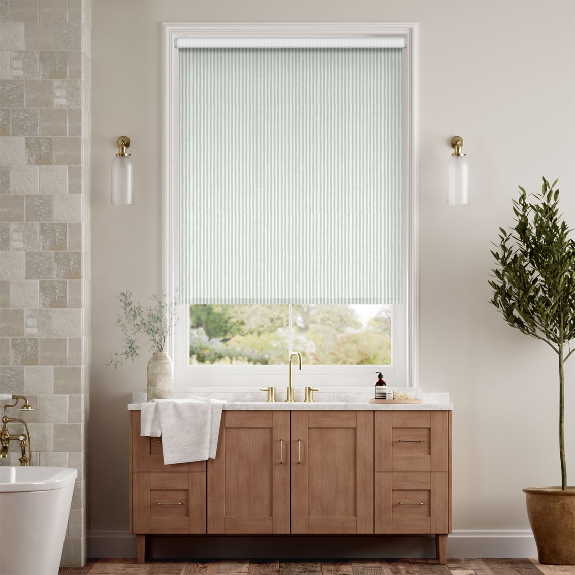 Twist2Go Choices Ella Stripe Mint Roller Blind