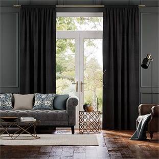 Eternity Linen Charcoal Curtains thumbnail image