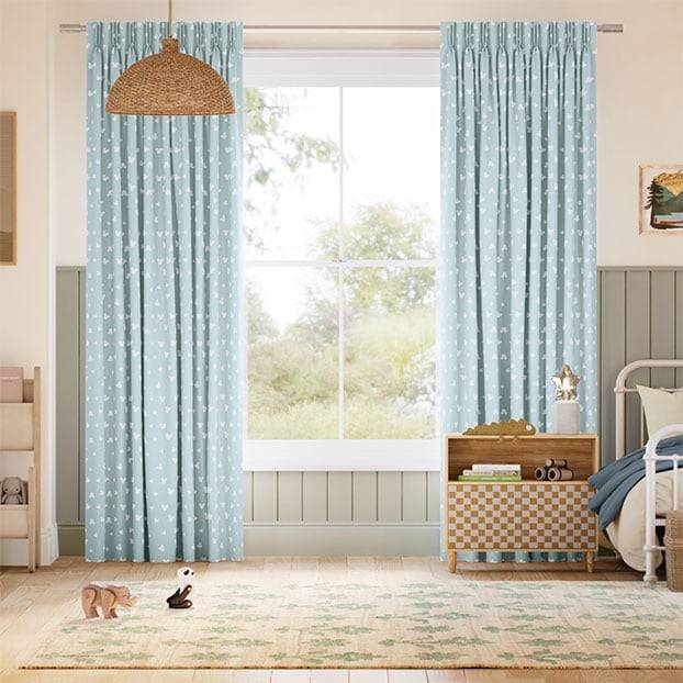 Mickey Spots Sky Blue Curtains thumbnail image