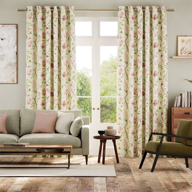 Orchid Trail Berry Lime Curtains thumbnail image
