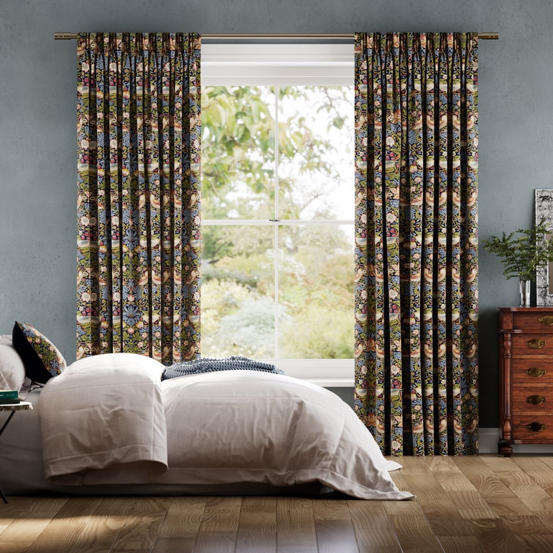 William Morris Strawberry Thief Jewel Curtains